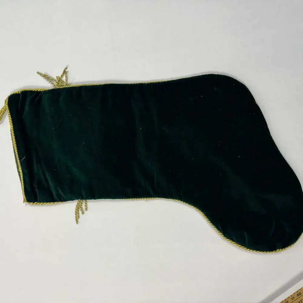 Vintage Needlepoint Christmas Stocking Santa with Sleigh - Picture 4 of 6